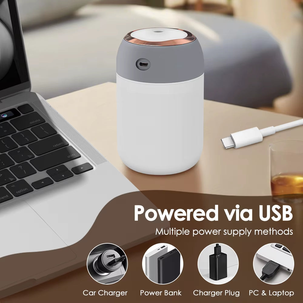 Portable Air Humidifier 7 Night Lights Mini Air Atomizer USB Personal Desktop Humidifier for Car Office Mute Mist Maker Diffuser