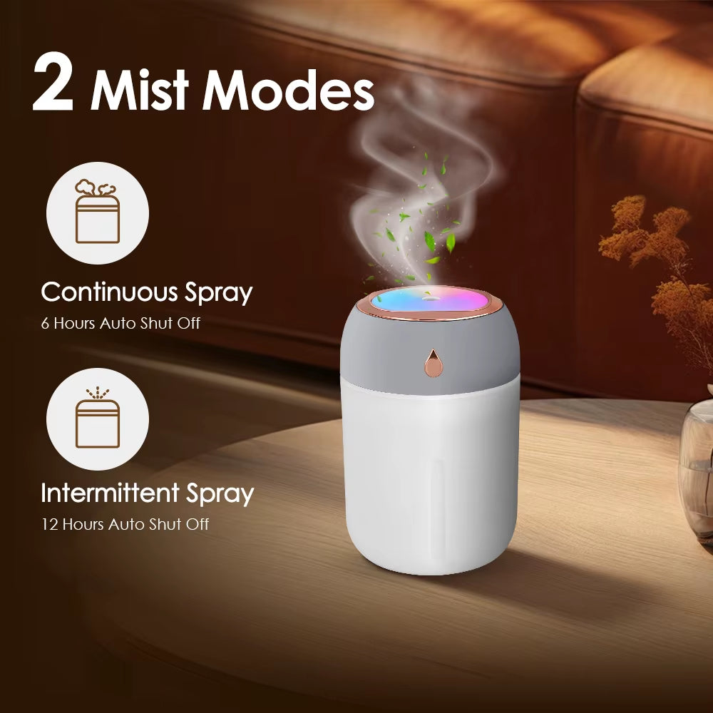 Portable Air Humidifier 7 Night Lights Mini Air Atomizer USB Personal Desktop Humidifier for Car Office Mute Mist Maker Diffuser